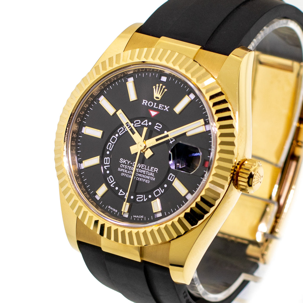 Rolex sky dweller yellow gold black dial online