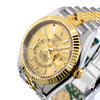 Rolex Sky-Dweller 42mm Yellow Gold & Stainless Steel Champagne Index Dial Fluted Bezel 326933-Da Vinci Fine Jewelry
