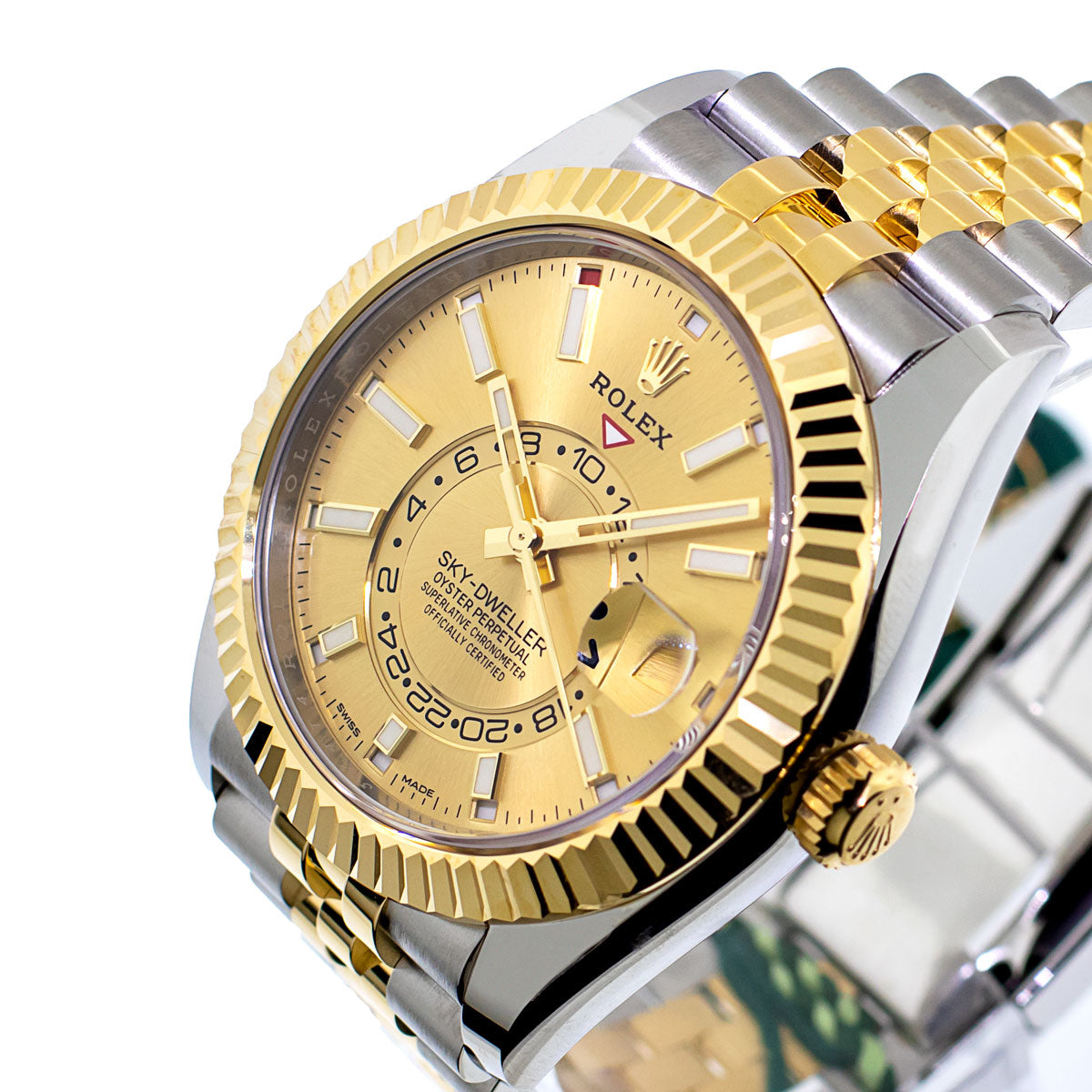 Sky dweller gold and discount steel