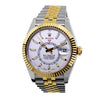 Rolex Sky-Dweller 42mm Yellow Gold & Stainless Steel White Index Dial Fluted Bezel 326933-Da Vinci Fine Jewelry