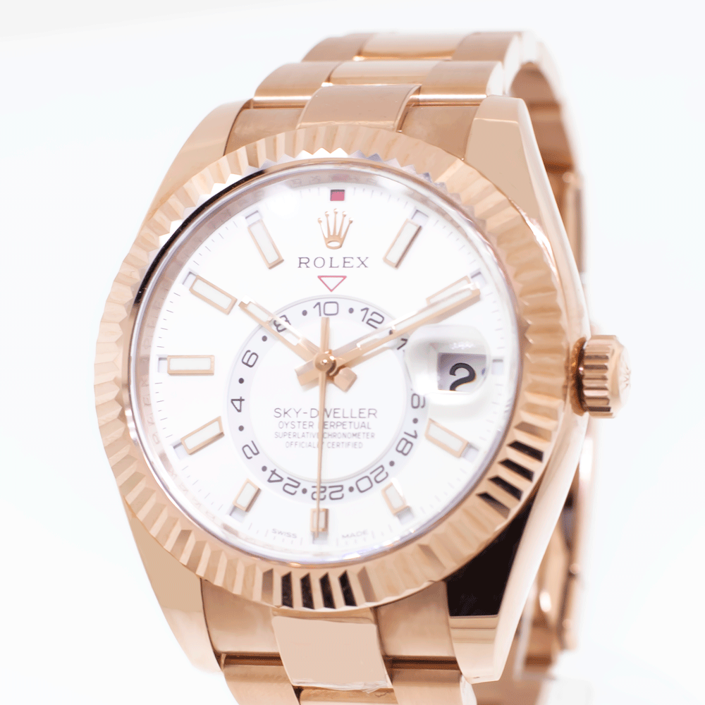Rolex Sky Dweller 42mm White Index Dial Fluted Bezel 326935 Da