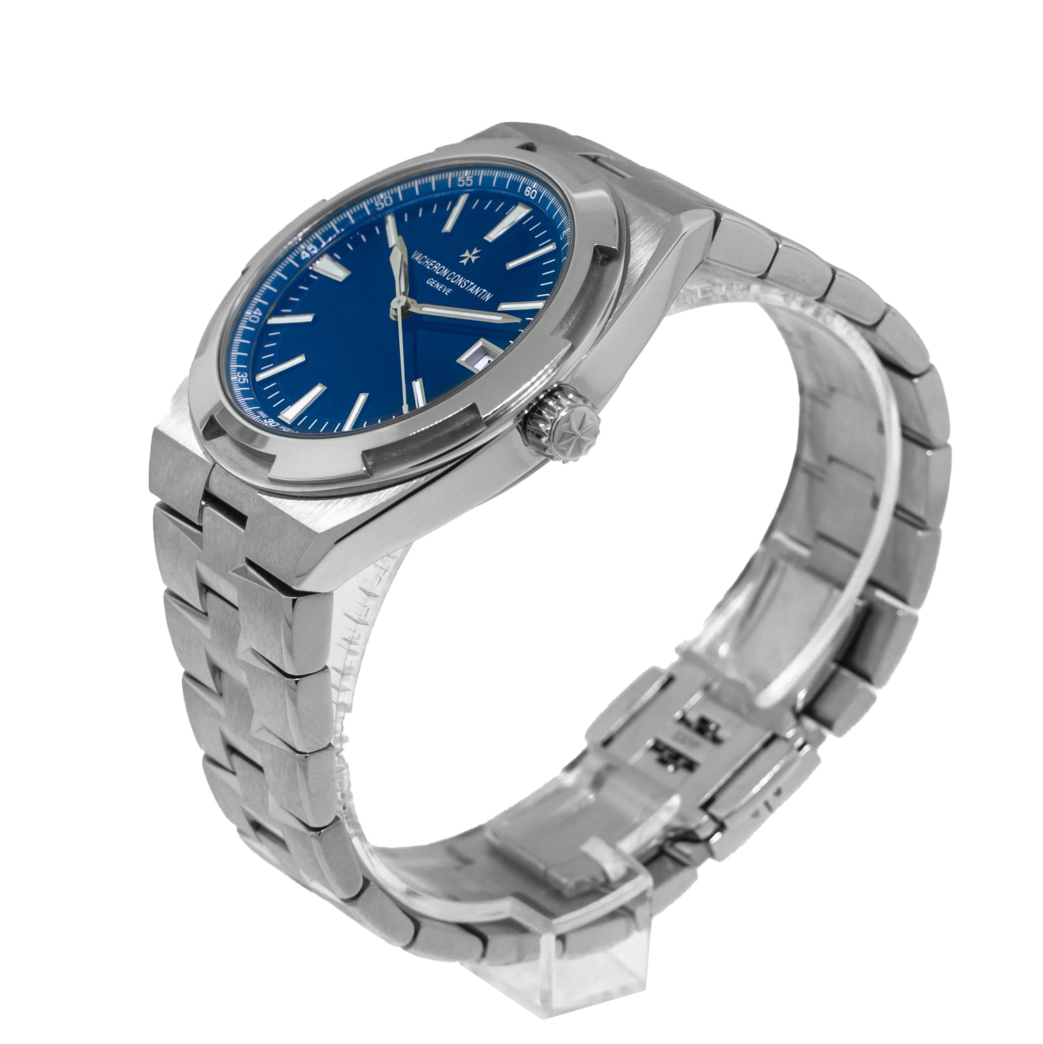Women's Overseas Stainless Steel Blue Dial Watch