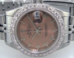 Rolex Lady-Datejust 26mm Stainless Steel Salmon Roman Dial & Diamond Bezel 69160-Da Vinci Fine Jewelry