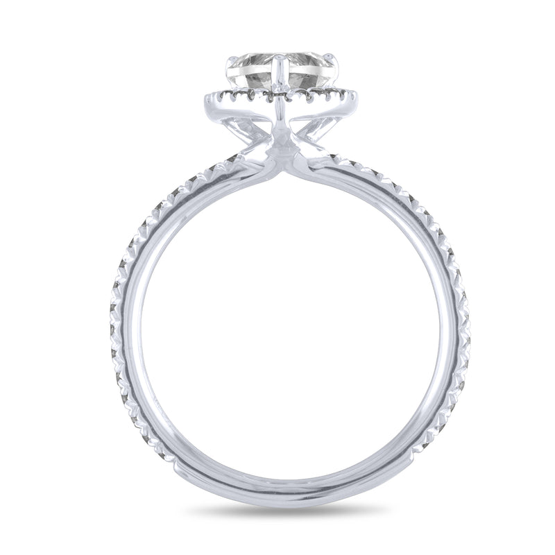 Pear Shape Swan Halo Engagement Ring-Da Vinci Fine Jewelry