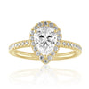 Pear Shape Swan Halo Engagement Ring-Da Vinci Fine Jewelry