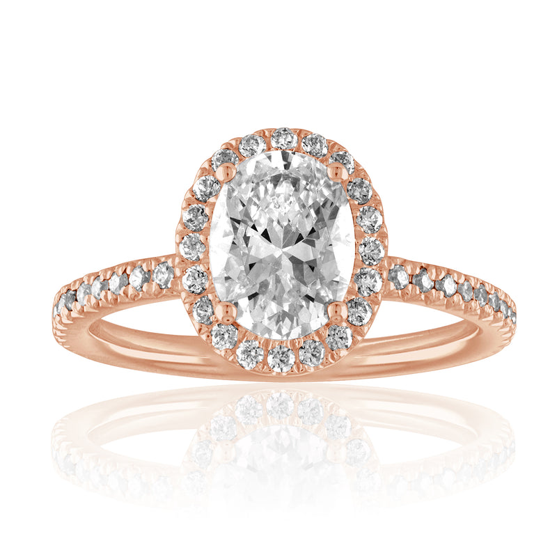Oval Swan Halo Engagement Ring-Da Vinci Fine Jewelry