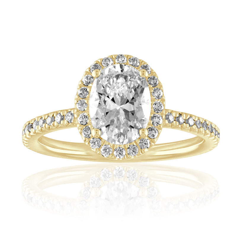 Oval Swan Halo Engagement Ring-Da Vinci Fine Jewelry