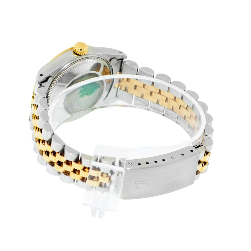 Rolex Lady-Datejust 31mm Yellow Gold Steel Champagne Index Dial & Fluted Bezel 68273-Da Vinci Fine Jewelry