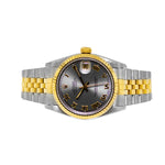 Rolex Lady-Datejust 31mm Yellow Gold Steel Slate Roman Dial & Fluted Bezel 68273-Da Vinci Fine Jewelry