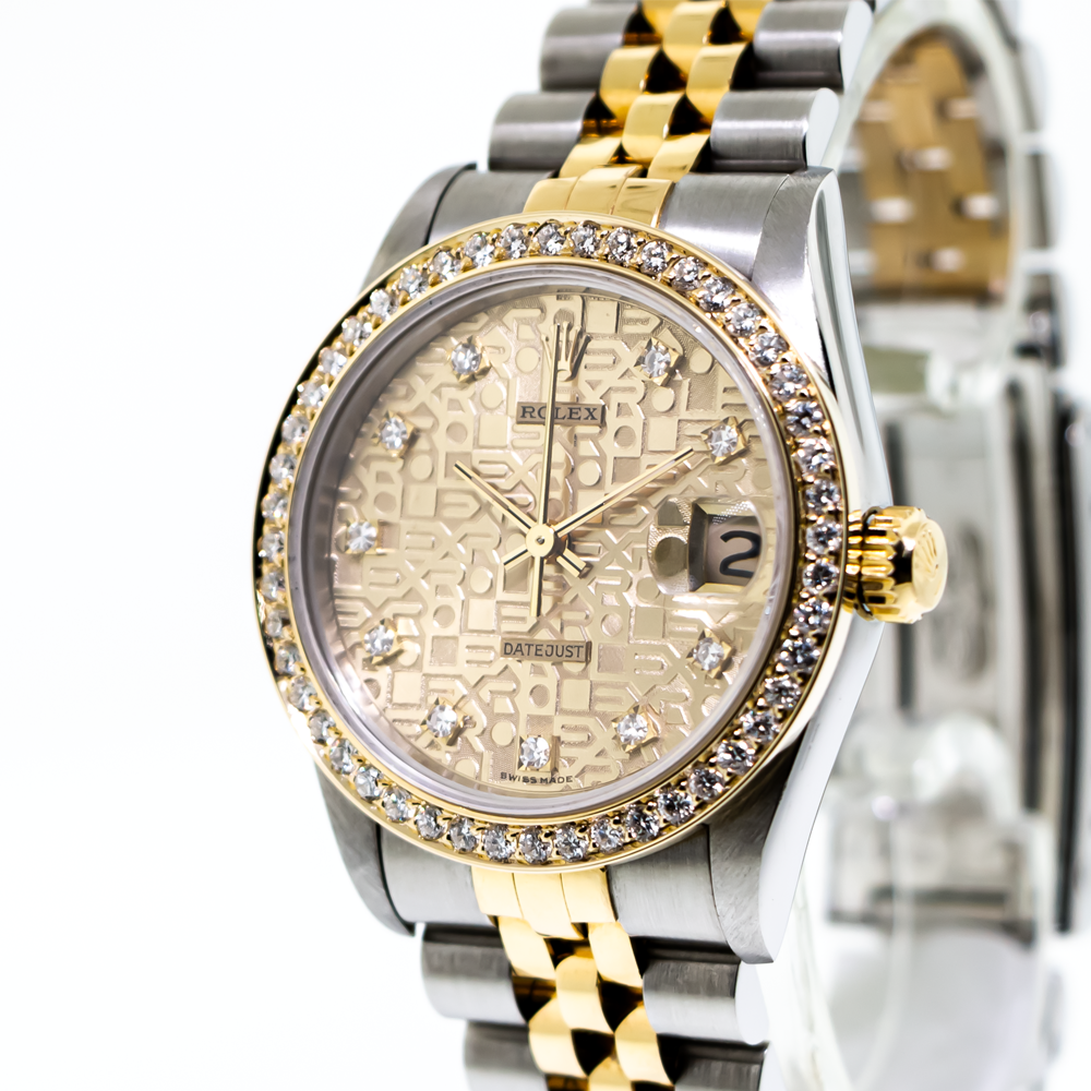 Rolex Lady Datejust Yellow Gold Steel Champagne Diamond Dial