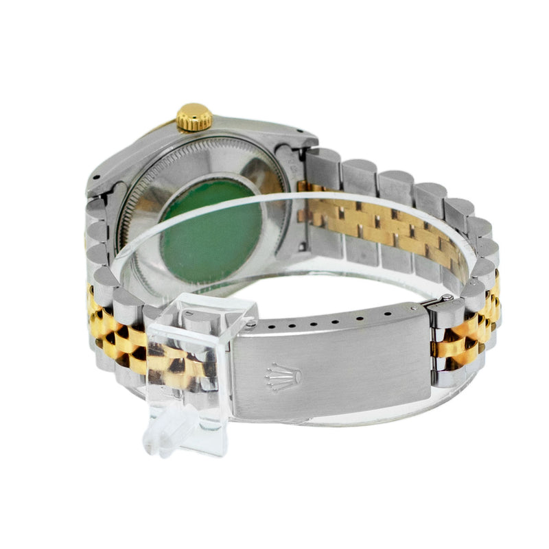 Rolex Lady-Datejust 31mm Yellow Gold Steel Silver Diamond Dial & Fluted Bezel 68273-Da Vinci Fine Jewelry