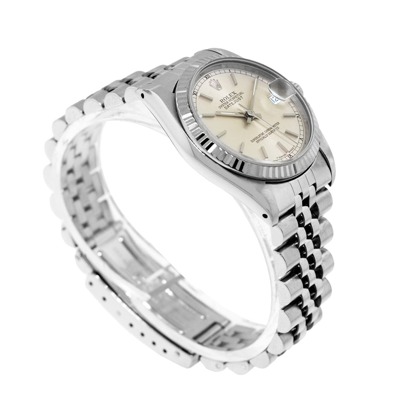 Rolex Lady-Datejust 31mm White Gold and Steel Oyster Index Dial & Fluted Bezel 68274-Da Vinci Fine Jewelry