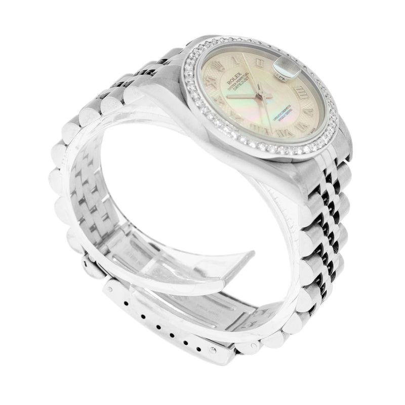 Rolex Lady-Datejust 31mm Stainless Steel Pink Mother of Pearl Roman Dial & Diamond Bezel 68274-Da Vinci Fine Jewelry