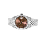 Rolex Lady-Datejust 31mm White Gold and Steel Salmon Roman Dial & Fluted Bezel 68274-Da Vinci Fine Jewelry