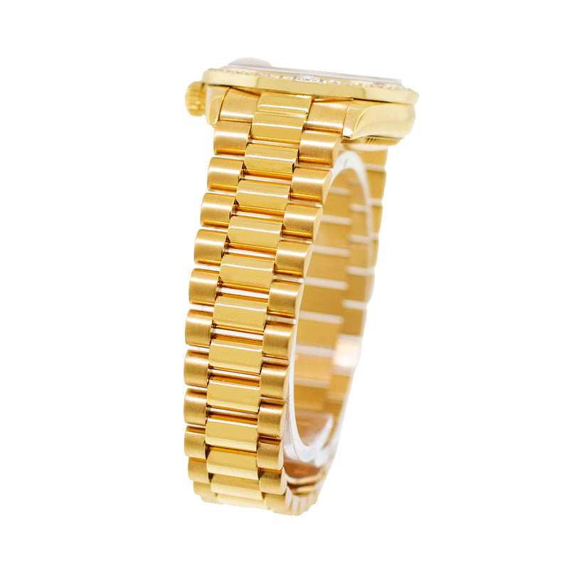 Rolex Lady-Datejust 31mm Yellow Gold Slate Roman Dial & Diamond Bezel 68278-Da Vinci Fine Jewelry