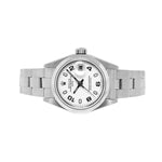 Rolex Lady Oyster Perpetual Date 26mm Stainless Steel White Arabic Dial & Smooth Bezel 69160-Da Vinci Fine Jewelry