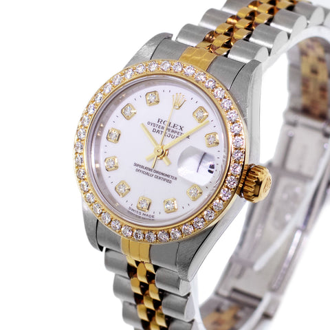 Rolex Lady-Datejust Yellow Gold Steel White MOP Diamond Dial Rolex Lady-Datejust Yellow Gold Steel White MOP Diamond Dial