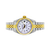 Rolex Lady-Datejust 26mm Yellow Gold Steel White Roman Diamond Dial & Fluted Bezel 69173-Da Vinci Fine Jewelry