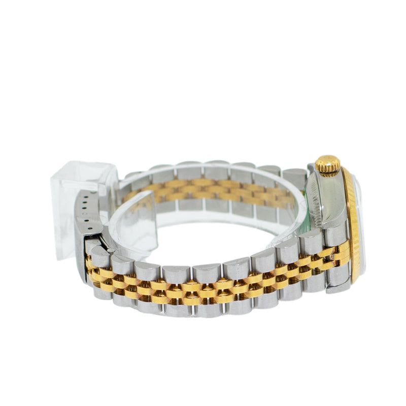 Rolex Lady-Datejust 26mm Yellow Gold Steel Dark Rhodium Diamond Dial & Fluted Bezel 69173-Da Vinci Fine Jewelry