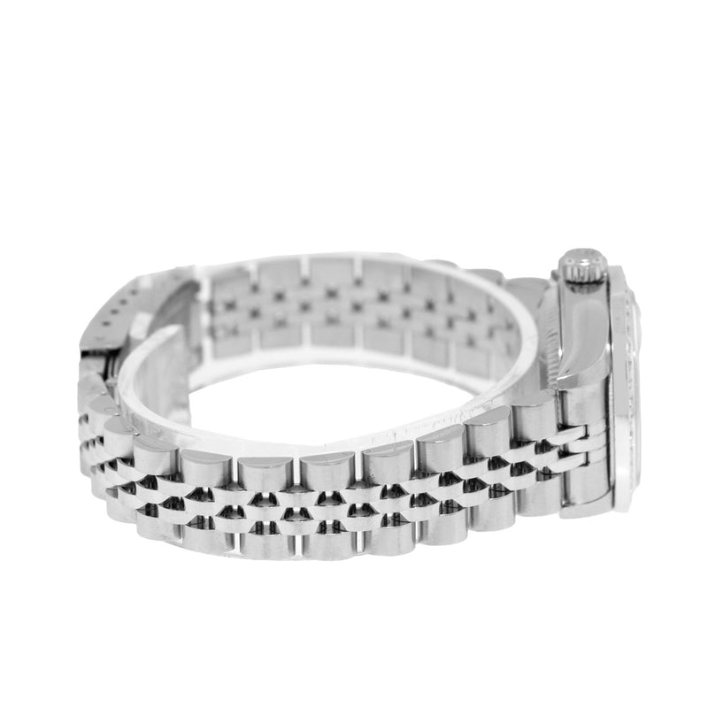 Rolex Lady-Datejust 26mm Stainless Steel Pink Mother of Pearl Deco Roman Dial & Custom Diamond Bezel 69174-Da Vinci Fine Jewelry