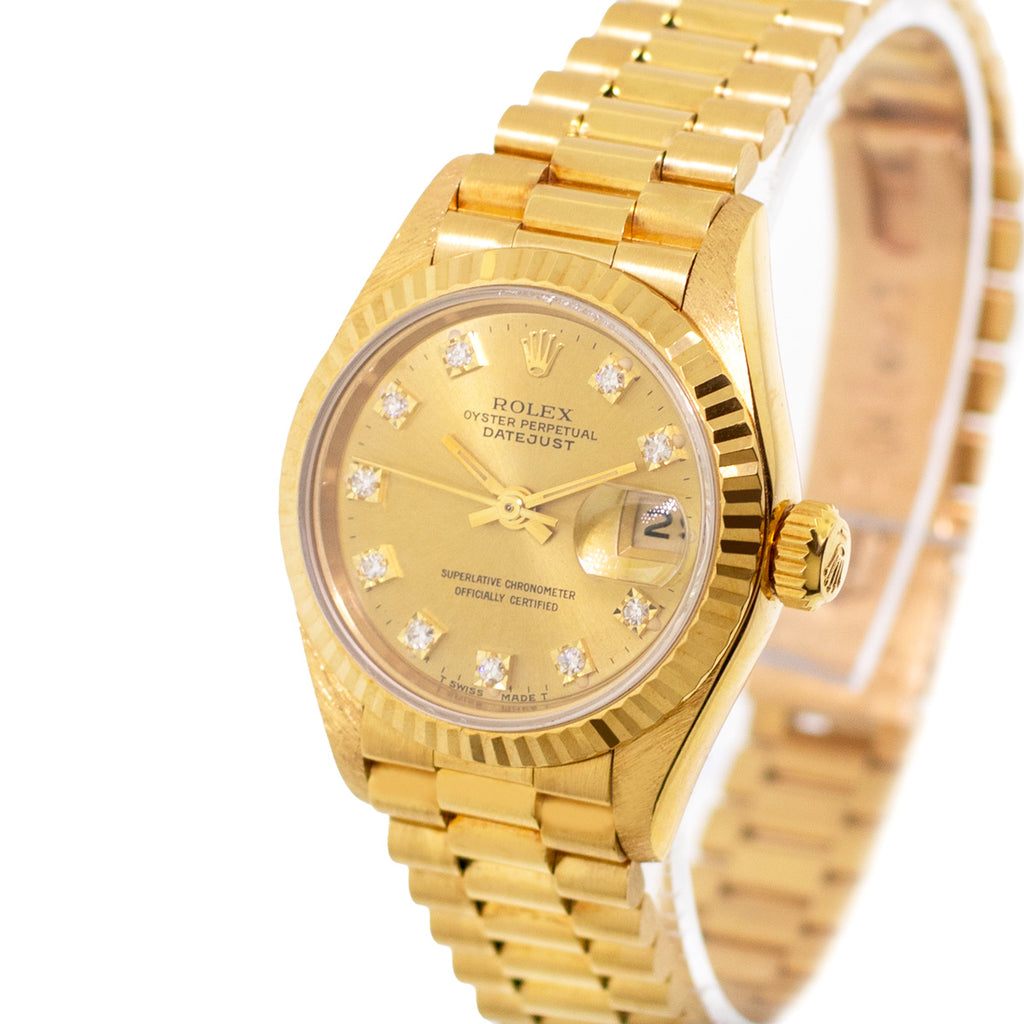 Rolex datejust gold diamond discount