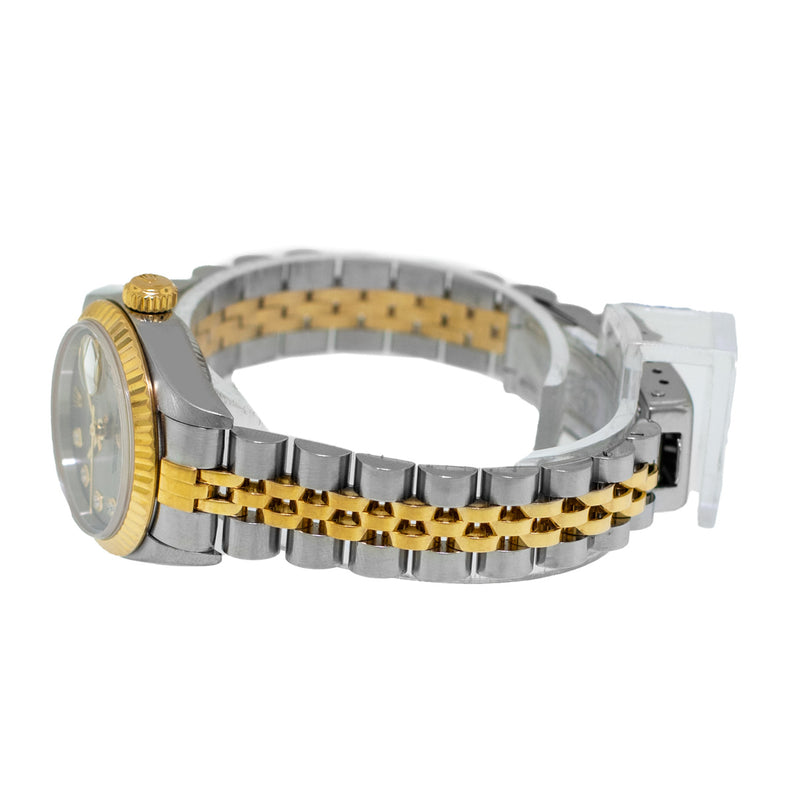Rolex Datejust 26mm Yellow Gold & Steel Rhodium Diamond Dial and Fluted Bezel 79173-Da Vinci Fine Jewelry