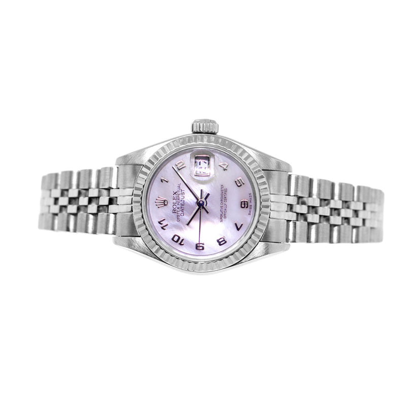 Rolex Lady-Datejust 26mm Stainless Steel Mother of Pearl Arabic Dial Fluted Bezel 79174-Da Vinci Fine Jewelry