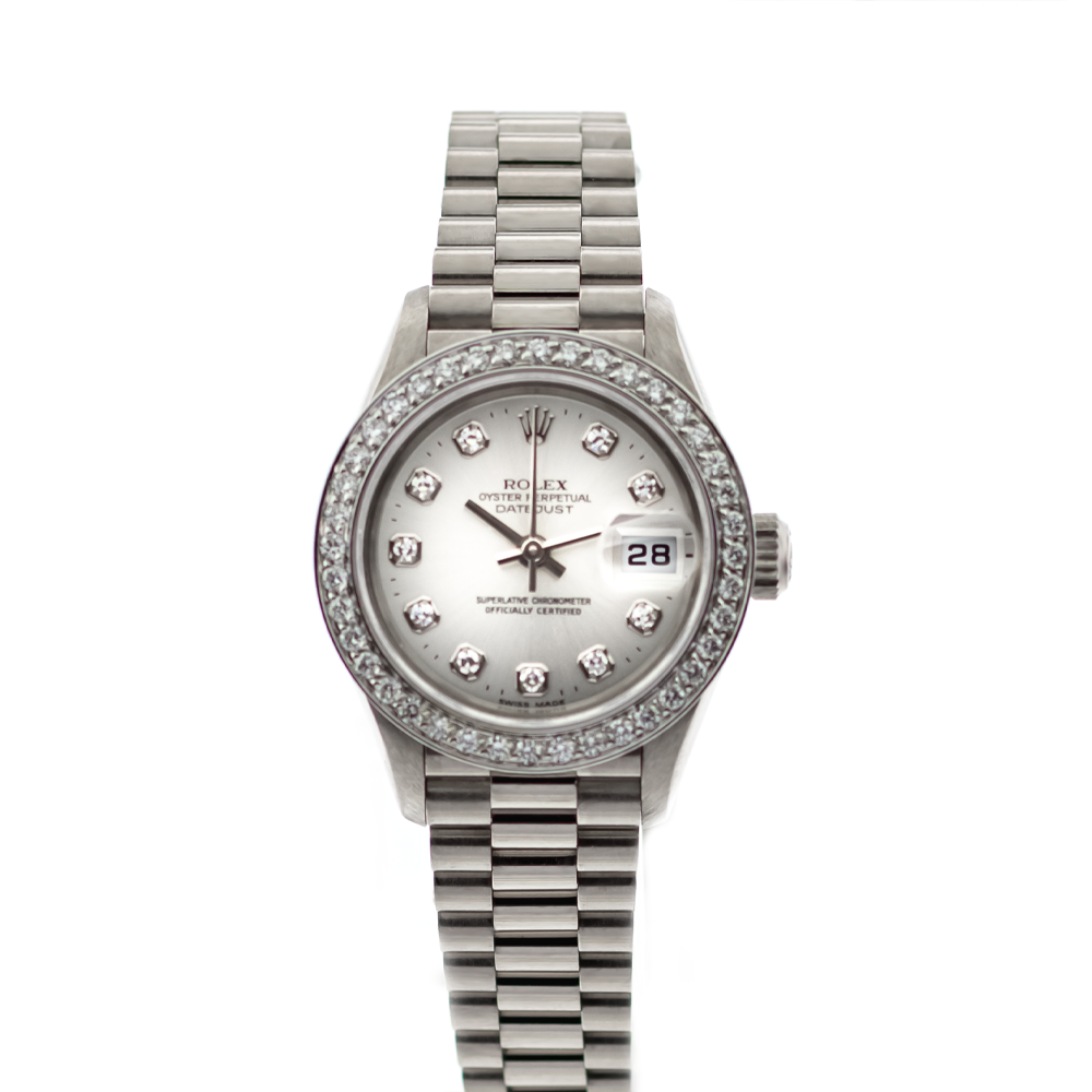 Rolex Lady-Datejust Silver Diamond Dial & Diamond Bezel 79179 | Da