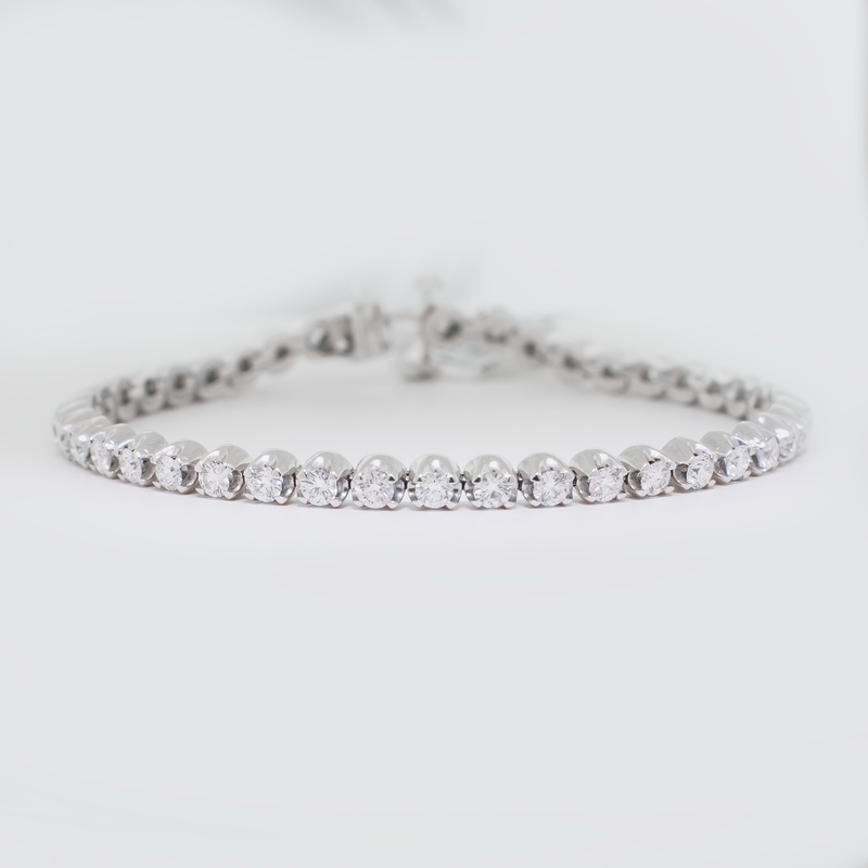 Diamond Tennis Bracelet - 14K White Gold - 4.00ct.-Da Vinci Fine Jewelry