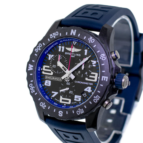 Breitling Endurance Pro 44mm Breitlight® Black Arabic Dial Black and Blue Bezel X82310-Da Vinci Fine Jewelry