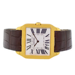 Cartier Santos Dumont XL 18K Yellow Gold Silver Roman Dial 2649-Da Vinci Fine Jewelry