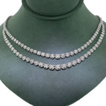 Beautiful Diamond 18 inches long Necklace- 14K White Gold - 15.5ct-Da Vinci Fine Jewelry