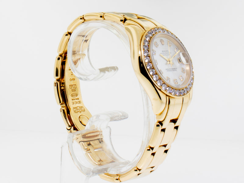 Rolex Pearlmaster Lady-Datejust 29mm Yellow Gold White MOP Diamond Dial & Bezel 80298-Da Vinci Fine Jewelry