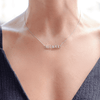 Amore Diamond Station Necklace - 14K White Gold - 0.08ct-Da Vinci Fine Jewelry