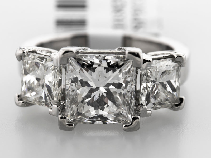 EGL Certified Platinum Diamond Ring 2.54ct F/VS1 Princess Cut Center Stone-Da Vinci Fine Jewelry