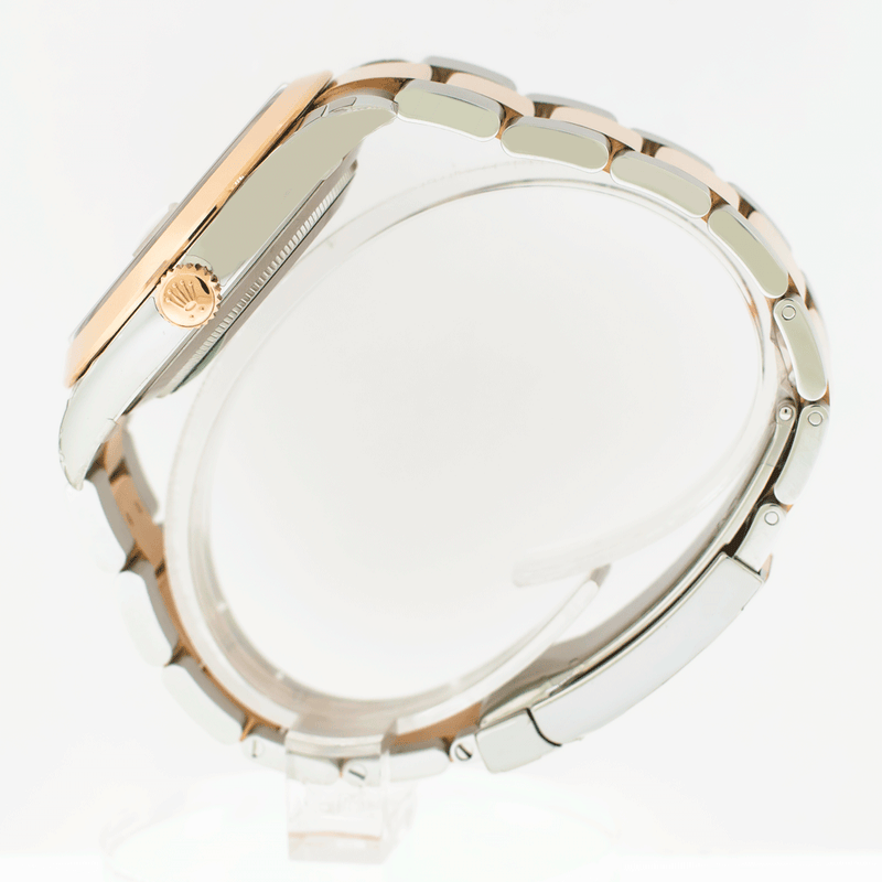 Rolex Datejust 41mm Everose Gold & Steel Silver Index Dial Smooth Bezel 126301-Da Vinci Fine Jewelry