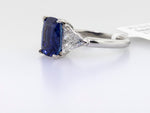 Platinum Extra Extra Fine Royal Blue Sapphire Ring 3.29ct Blue Sapphire Cushion-Da Vinci Fine Jewelry