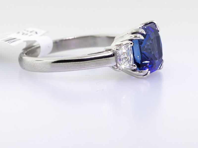 Platinum Extra Extra Fine Royal Blue Sapphire Ring 5.07ct Blue Sapphire-Da Vinci Fine Jewelry