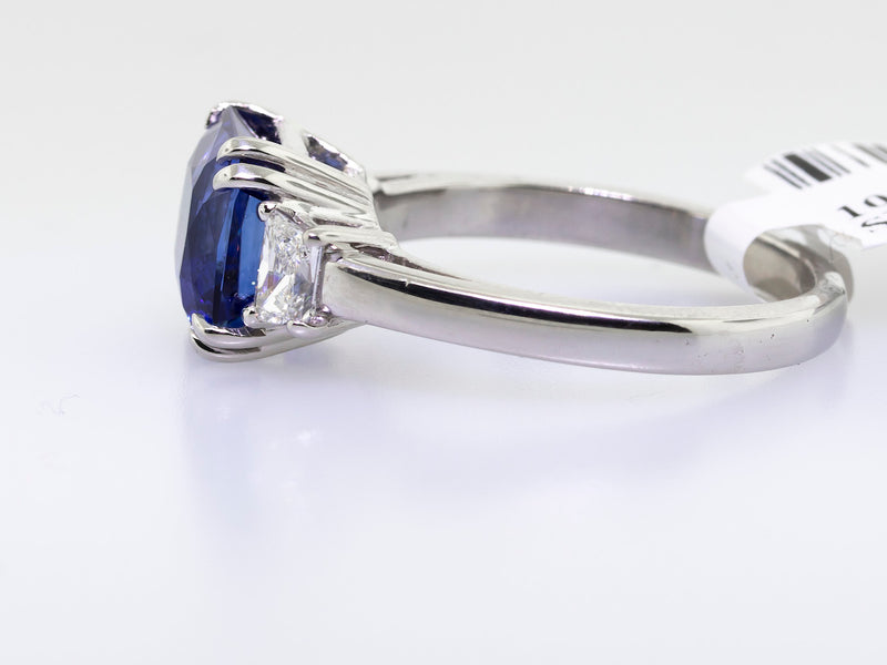 Platinum Extra Extra Fine Royal Blue Sapphire Ring 5.07ct Blue Sapphire-Da Vinci Fine Jewelry