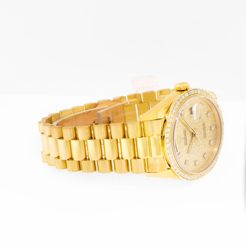 Rolex Day-Date Yellow Gold Champagne Diamond Dial & Bezel 18238 | Da Vinci Fine Jewelry, Inc. 18v-multivolt-cordless-dual-function-inflator-tool-body-only-metabo-hpt-up18daq4