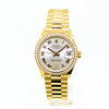 Rolex Lady-Datejust 31mm 18K Yellow Gold Silver Dial Roman Numerals & Diamond Bezel 278288-Da Vinci Fine Jewelry