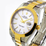 Rolex Datejust 41mm 18K Yellow Gold & Steel White Index Dial & Smooth Bezel 126303-Da Vinci Fine Jewelry