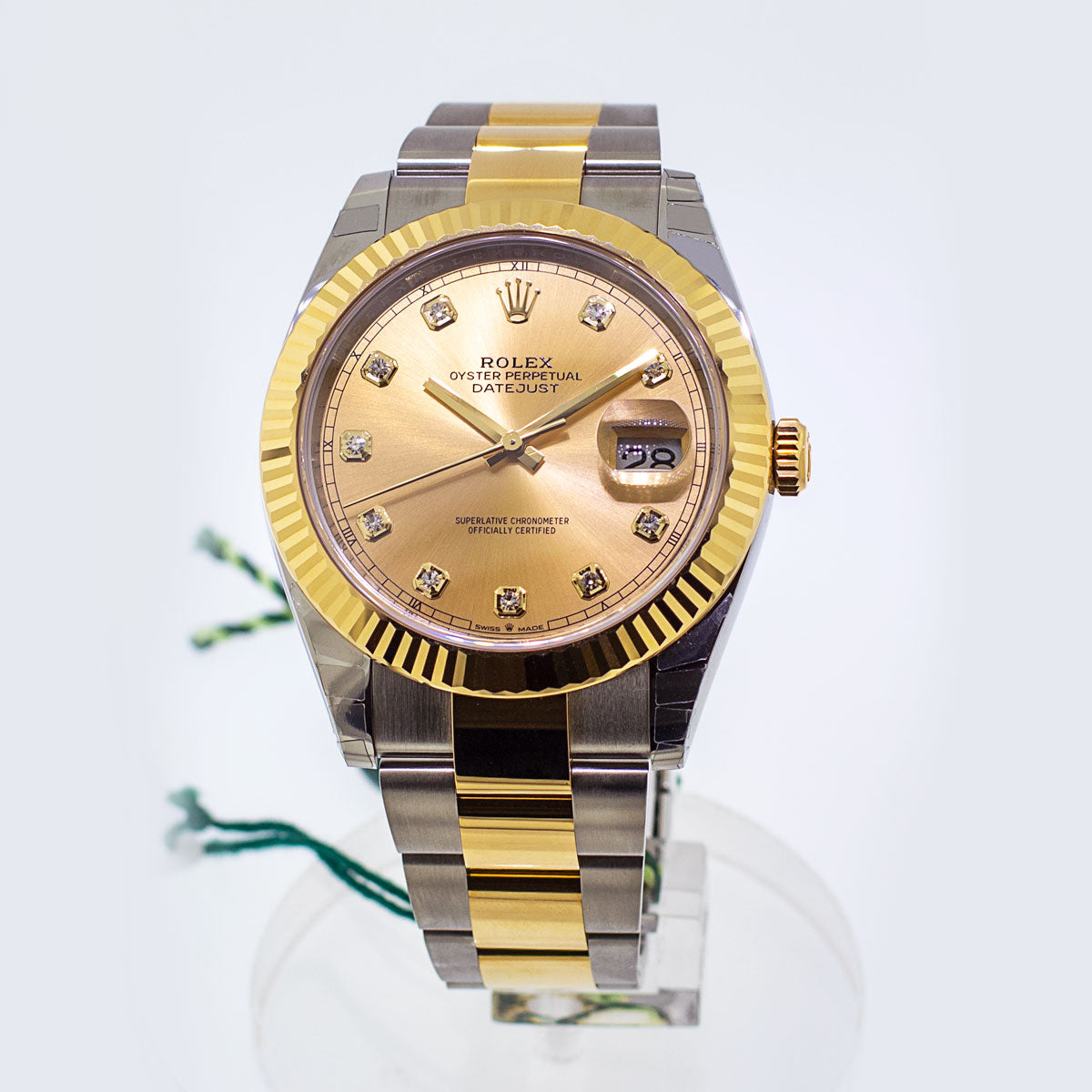 Rolex datejust 41 champagne cheap diamond