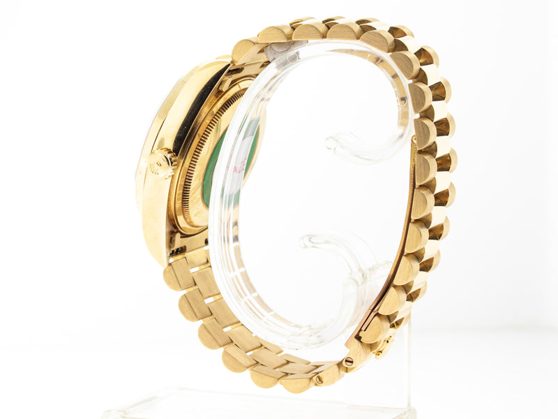 Rolex Day-Date 36mm Yellow Gold Champagne Stick Dial Diamond Bezel 18038-Da Vinci Fine Jewelry