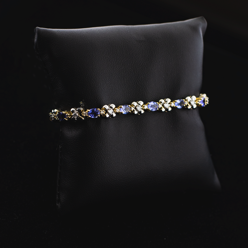 Diamond and Tanzanite Floral Bracelet-Da Vinci Fine Jewelry
