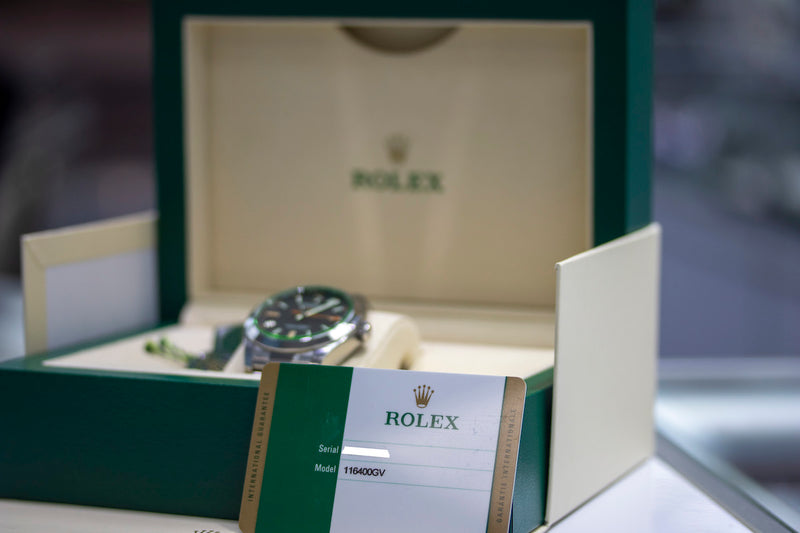 Rolex Milgauss 40mm Stainless Steel Green Crystal Black Dial 116400-Da Vinci Fine Jewelry