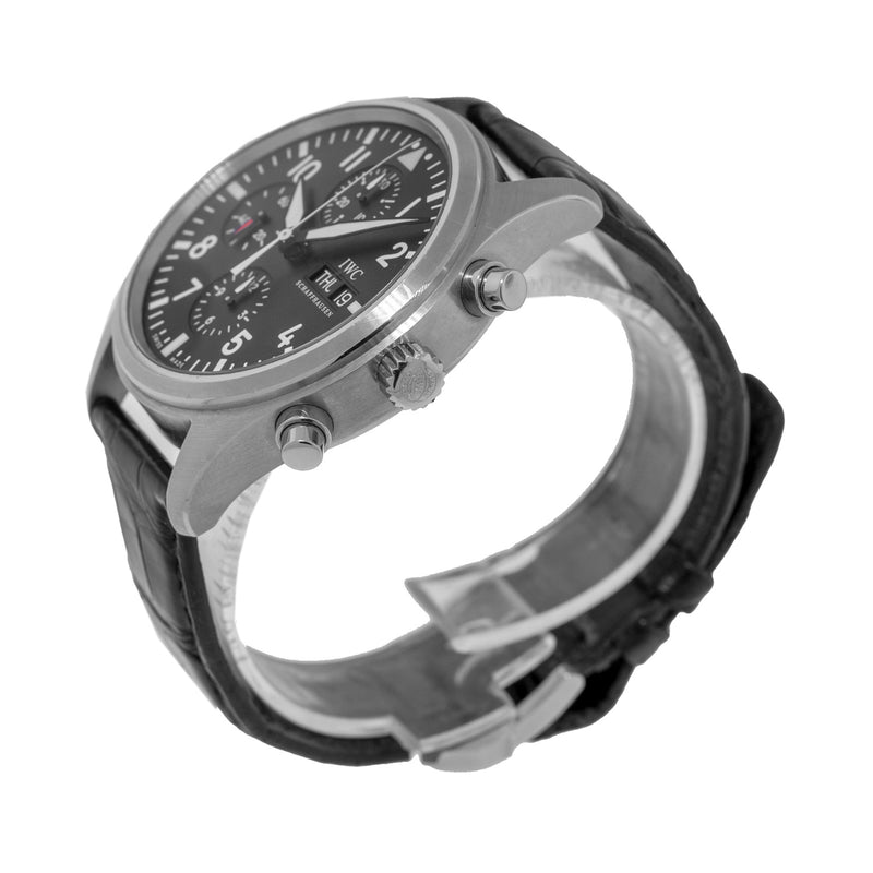 IWC Pilot's Chronograph 42mm Stainless Steel Black Arabic Dial IW371701-Da Vinci Fine Jewelry