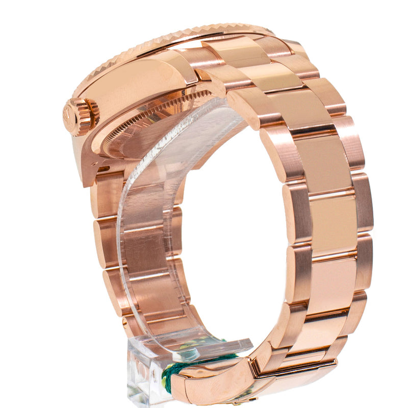 Rolex Sky-Dweller 42mm Everose Gold Dark Rhodium Index Dial Fluted Bezel 326935DKR-Da Vinci Fine Jewelry