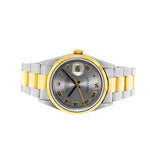 Rolex Datejust 36mm 18K Yellow Gold & Steel Slate Roman Dial Smooth Bezel 16203-Da Vinci Fine Jewelry