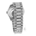 Rolex Day-Date II 41mm White Gold Silver Diamond Dial & Fluted Bezel 218239-Da Vinci Fine Jewelry